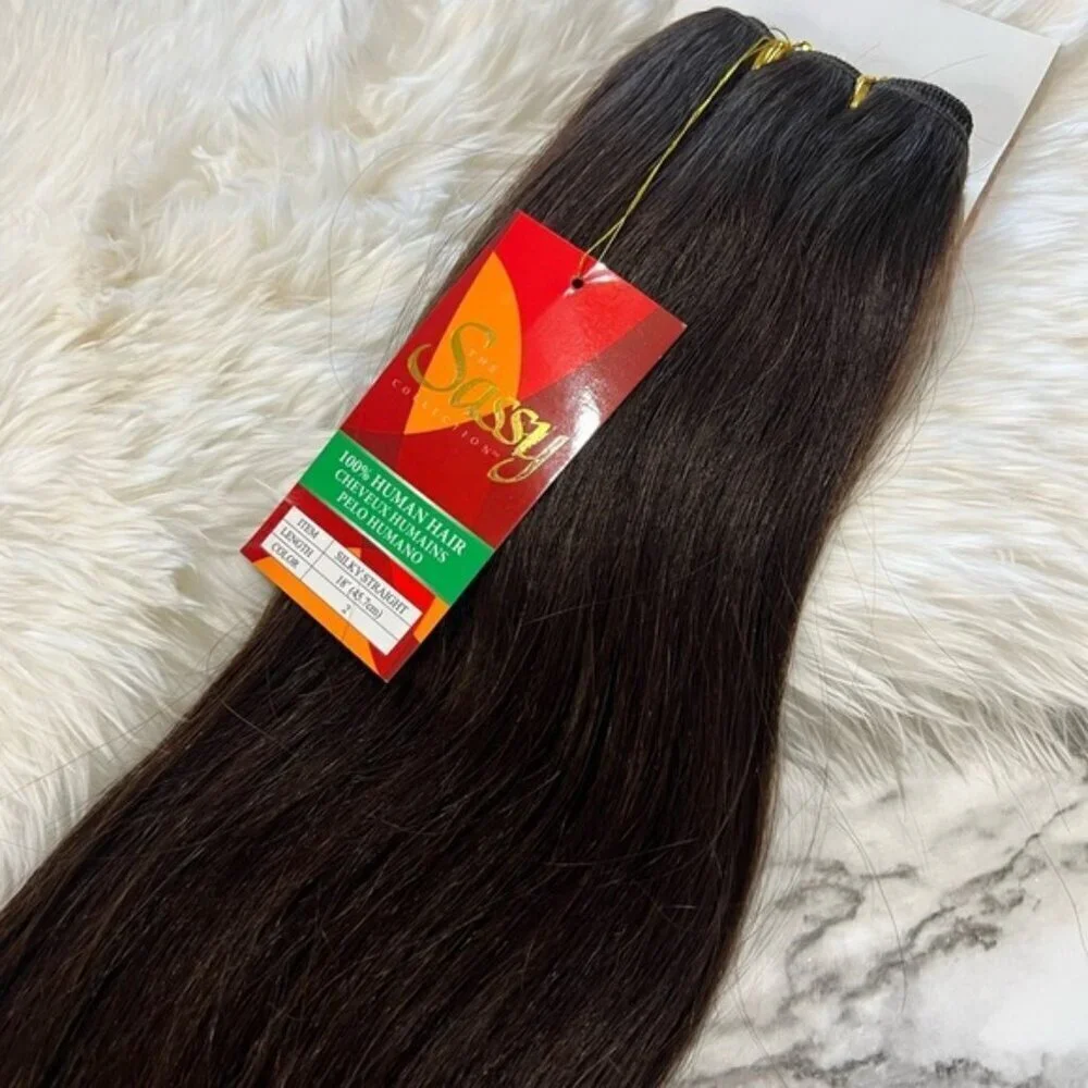 #2 Dark Brown 100% Human hair Extensions 18 Inch Long